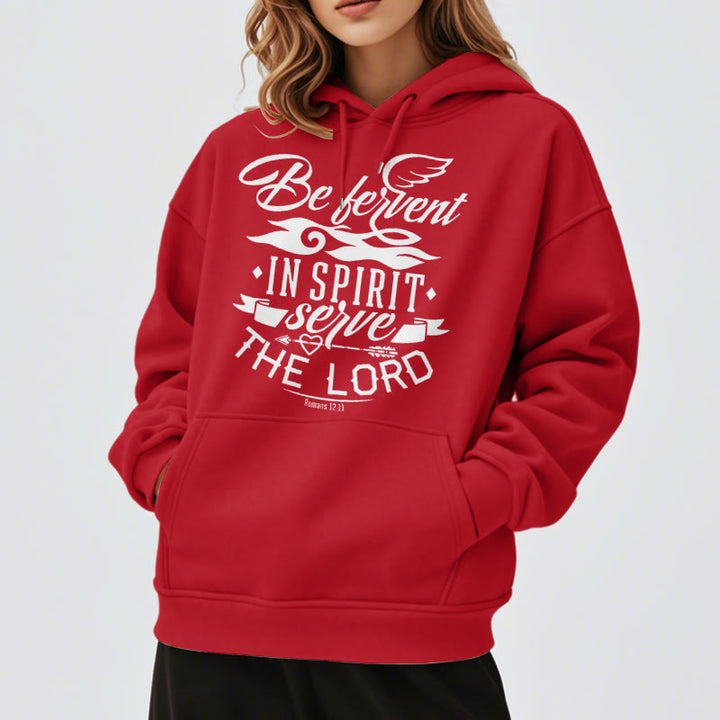 Christianartworkshop Modern Style Be Fervent In Spirit Fleece Lined Polyester Hoodie - image 38