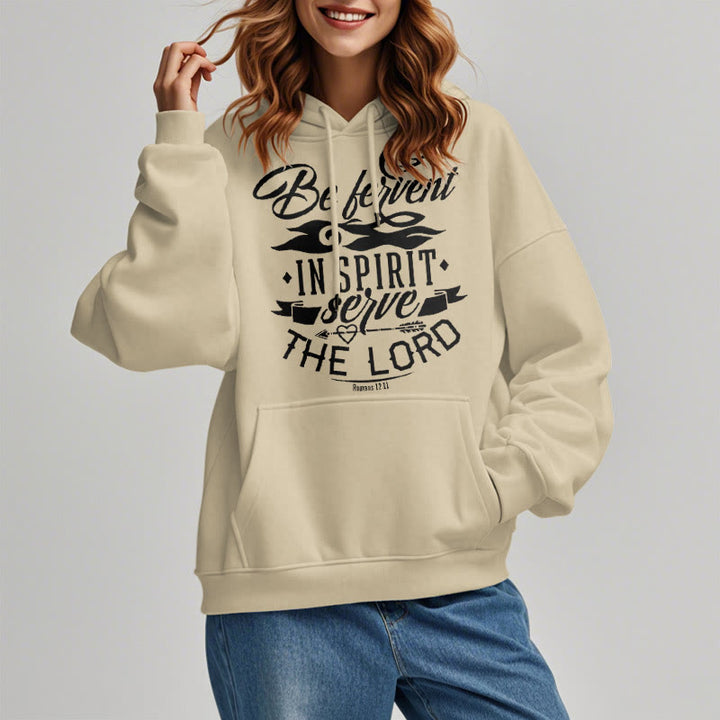 Christianartworkshop Modern Style Be Fervent In Spirit Fleece Lined Polyester Hoodie - image 12