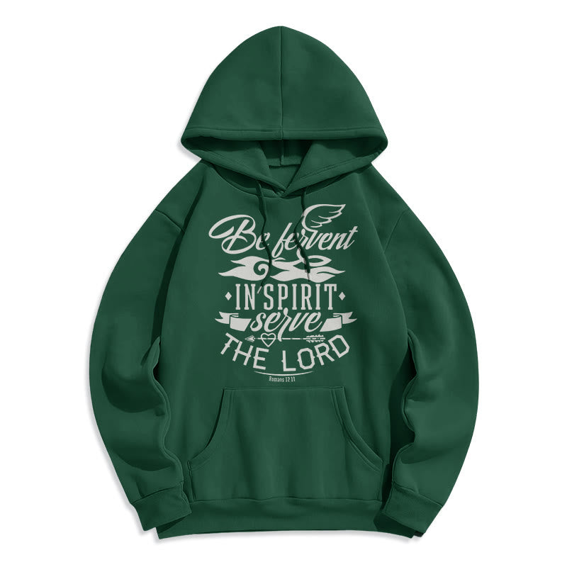 Christianartworkshop Modern Style Be Fervent In Spirit Fleece Lined Polyester Hoodie - Green - 2XL - image 20