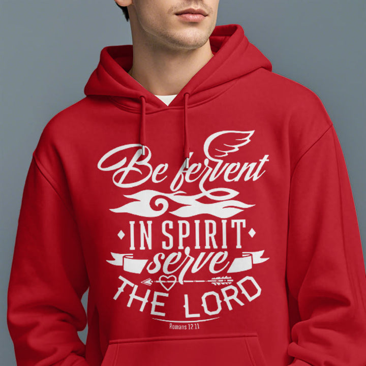 Christianartworkshop Modern Style Be Fervent In Spirit Fleece Lined Polyester Hoodie - image 37