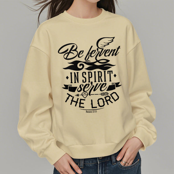 Christianartworkshop Modern Style Be Fervent In Spirit Fleece Lined Polyester Sweatshirt - image 12
