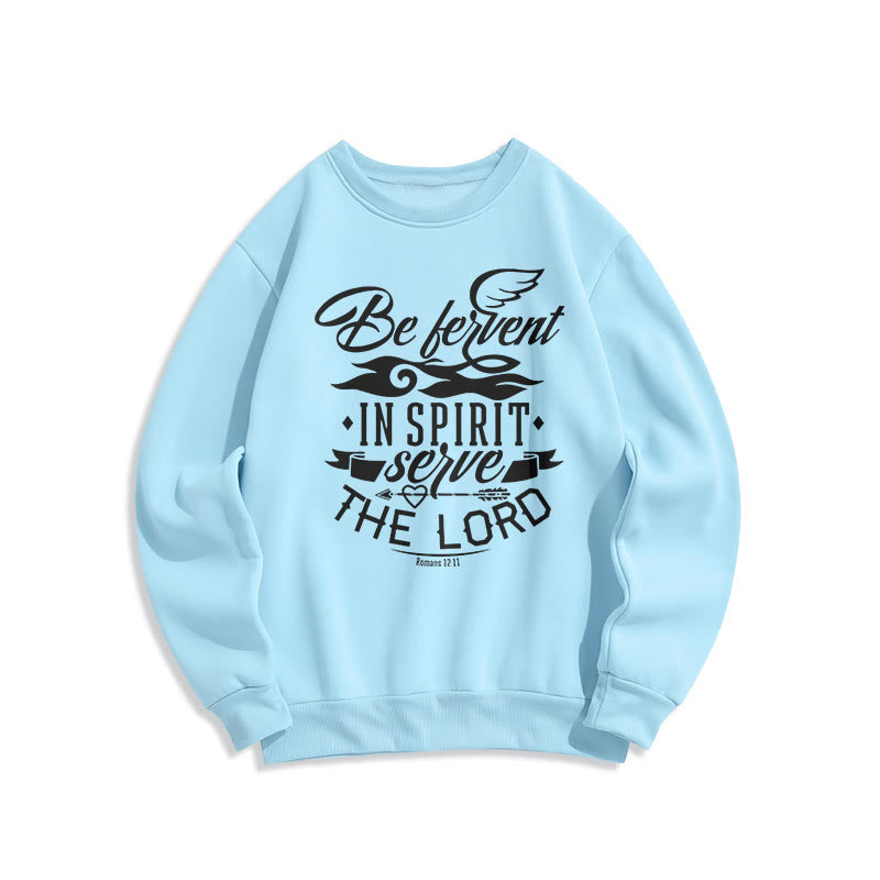 Christianartworkshop Modern Style Be Fervent In Spirit Fleece Lined Polyester Sweatshirt - Blue - 2XL - image 25