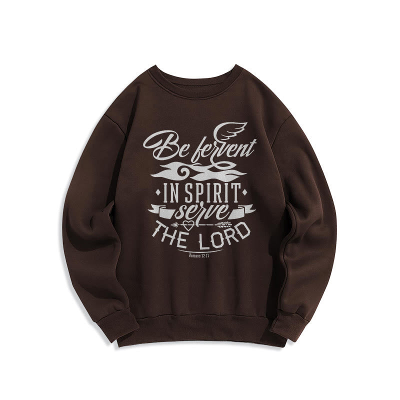 Christianartworkshop Modern Style Be Fervent In Spirit Fleece Lined Polyester Sweatshirt - Brown - 2XL - image 15