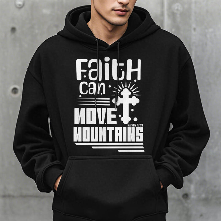 Christianartworkshop Modern Style Faith Can Move Mountains Fleece Lined Polyester Hoodie - image 8