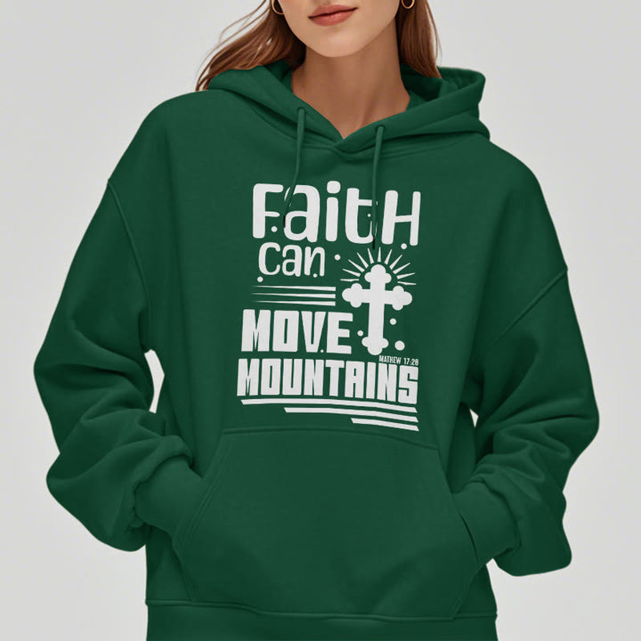 Christianartworkshop Modern Style Faith Can Move Mountains Fleece Lined Polyester Hoodie - image 23