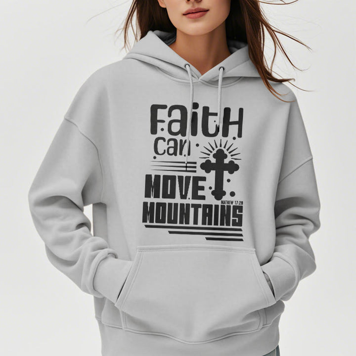 Christianartworkshop Modern Style Faith Can Move Mountains Fleece Lined Polyester Hoodie - image 32