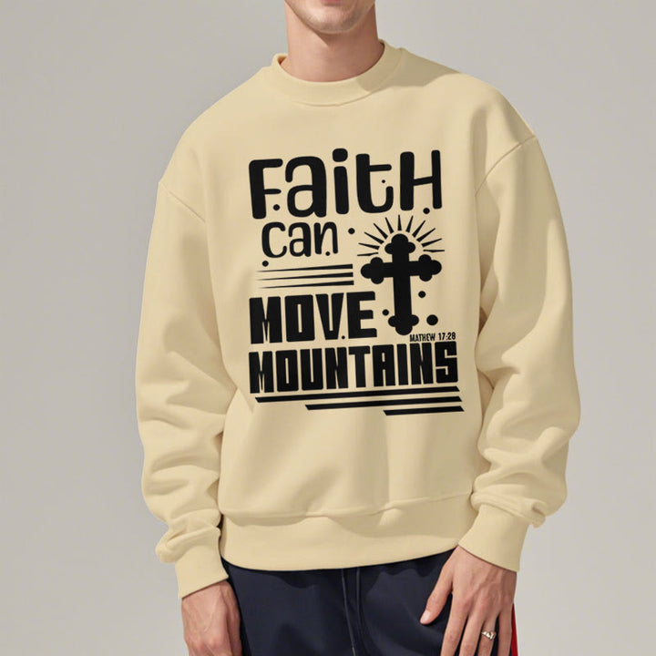 Christianartworkshop Modern Style Faith Can Move Mountains Fleece Lined Polyester Sweatshirt - image 12