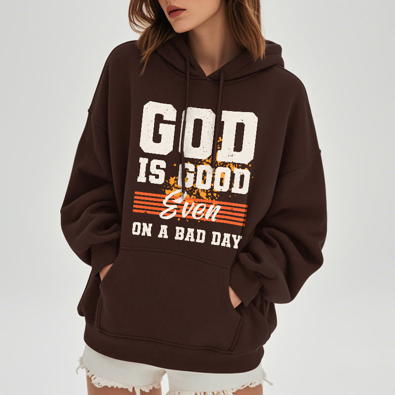 Christianartworkshop Classic Style God Is Good Even On A Bad Day Fleece Lined Polyester Hoodie - image 18