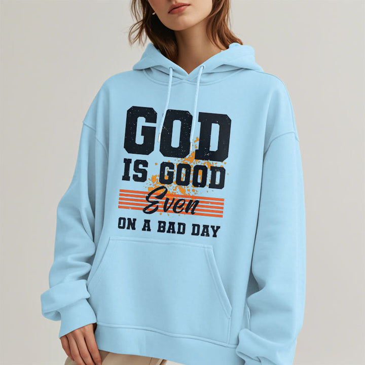Christianartworkshop Classic Style God Is Good Even On A Bad Day Fleece Lined Polyester Hoodie - image 27