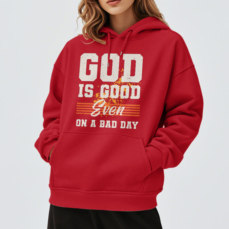 Christianartworkshop Classic Style God Is Good Even On A Bad Day Fleece Lined Polyester Hoodie - image 37