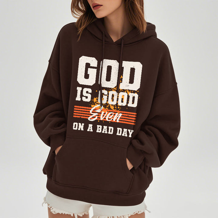 Christianartworkshop Classic Style God Is Good Even On A Bad Day Fleece Lined Polyester Hoodie - image 18