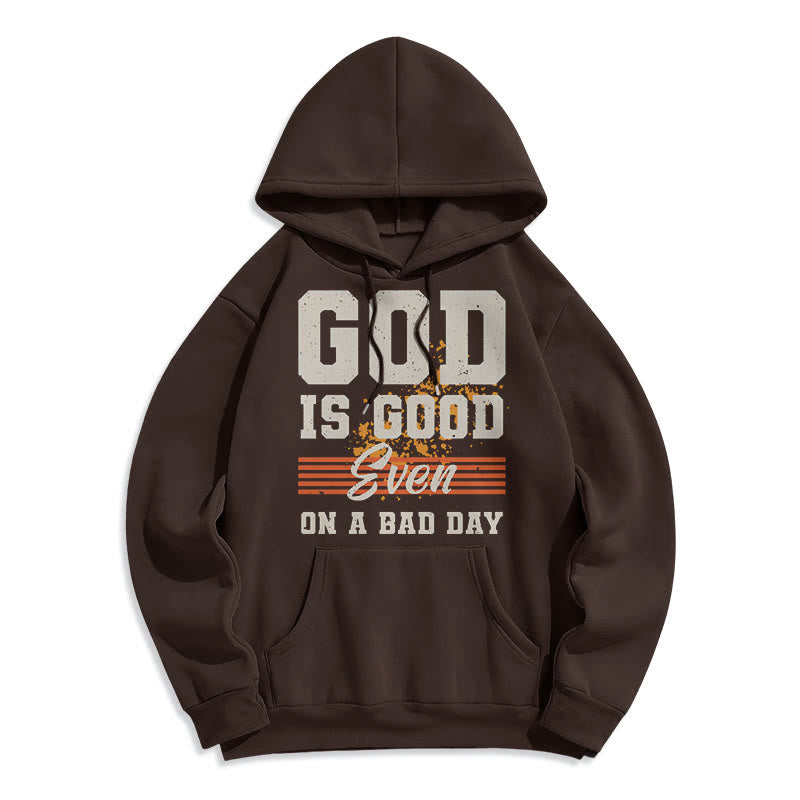 Christianartworkshop Classic Style God Is Good Even On A Bad Day Fleece Lined Polyester Hoodie - Brown - 2XL - image 15