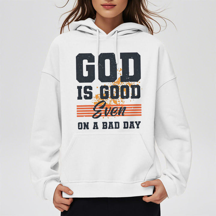 Christianartworkshop Classic Style God Is Good Even On A Bad Day Fleece Lined Polyester Hoodie - image 8