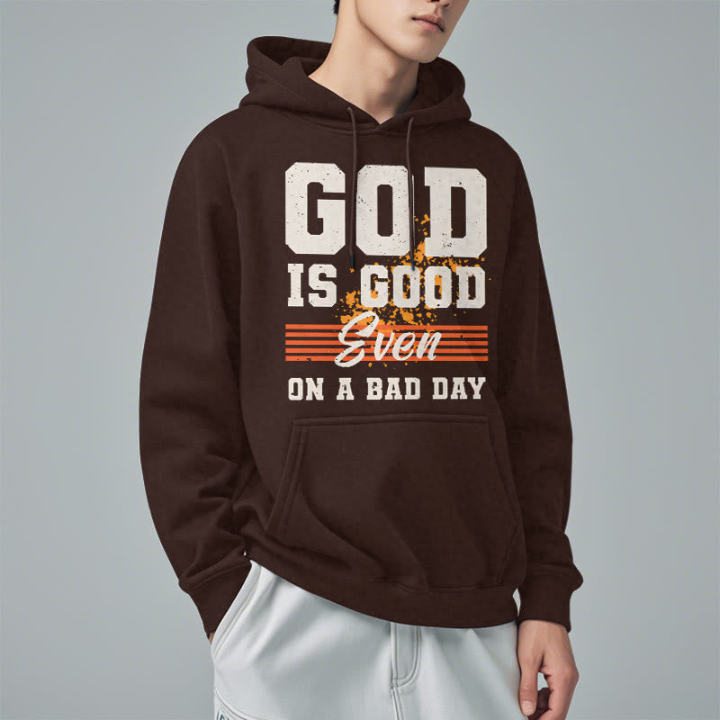 Christianartworkshop Classic Style God Is Good Even On A Bad Day Fleece Lined Polyester Hoodie - image 17
