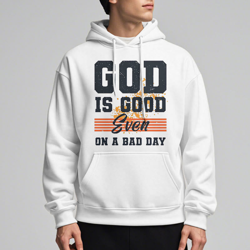 Christianartworkshop Classic Style God Is Good Even On A Bad Day Fleece Lined Polyester Hoodie - image 7