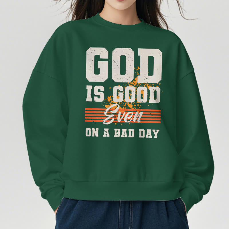 Christianartworkshop Classic Style God Is Good Even On A Bad Day Fleece Lined Polyester Sweatshirt - image 22