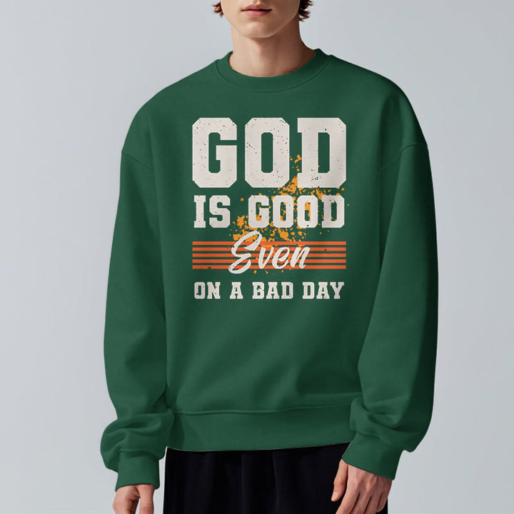 Christianartworkshop Classic Style God Is Good Even On A Bad Day Fleece Lined Polyester Sweatshirt - image 23