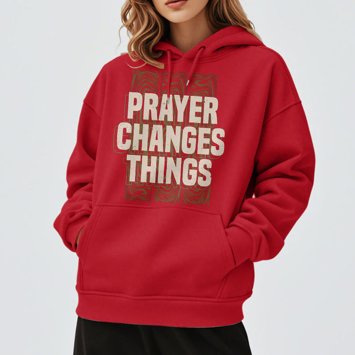 Christianartworkshop Modern Style Prayer Changes Things Fleece Lined Polyester Hoodie - image 37