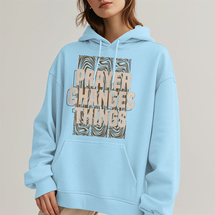 Christianartworkshop Modern Style Prayer Changes Things Fleece Lined Polyester Hoodie - image 27