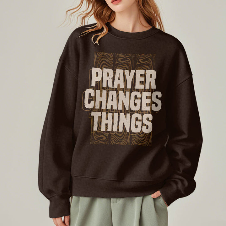 Christianartworkshop Modern Style Prayer Changes Things Fleece Lined Polyester Sweatshirt - image 18