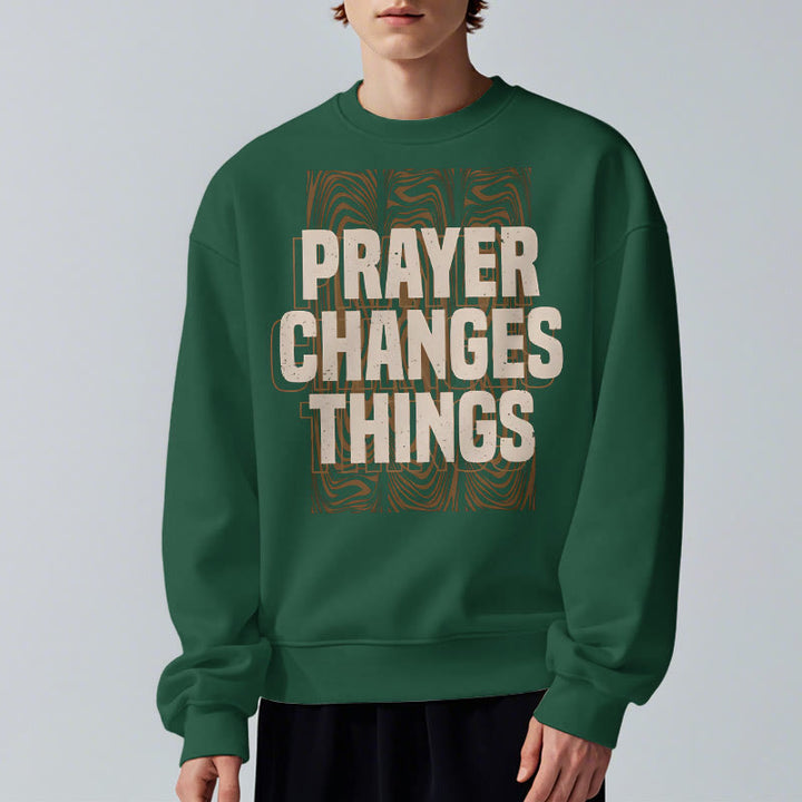 Christianartworkshop Modern Style Prayer Changes Things Fleece Lined Polyester Sweatshirt - image 23