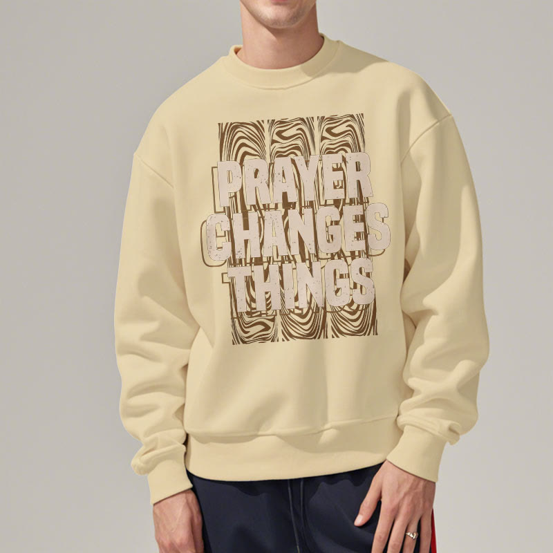 Christianartworkshop Modern Style Prayer Changes Things Fleece Lined Polyester Sweatshirt - image 12