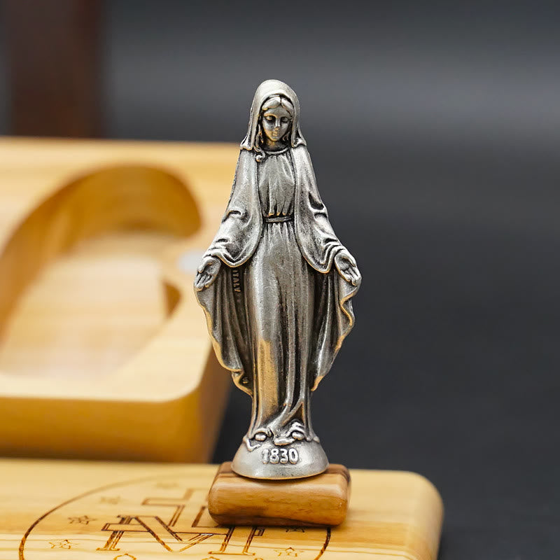 Christianartworkshop Classic Style Devotional Virgin Mary Olive Wood Rosary Set - image 2
