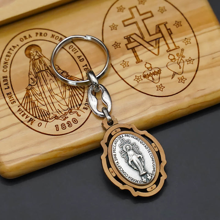 Christianartworkshop Classic Style Devotional Virgin Mary Olive Wood Rosary Set - image 4