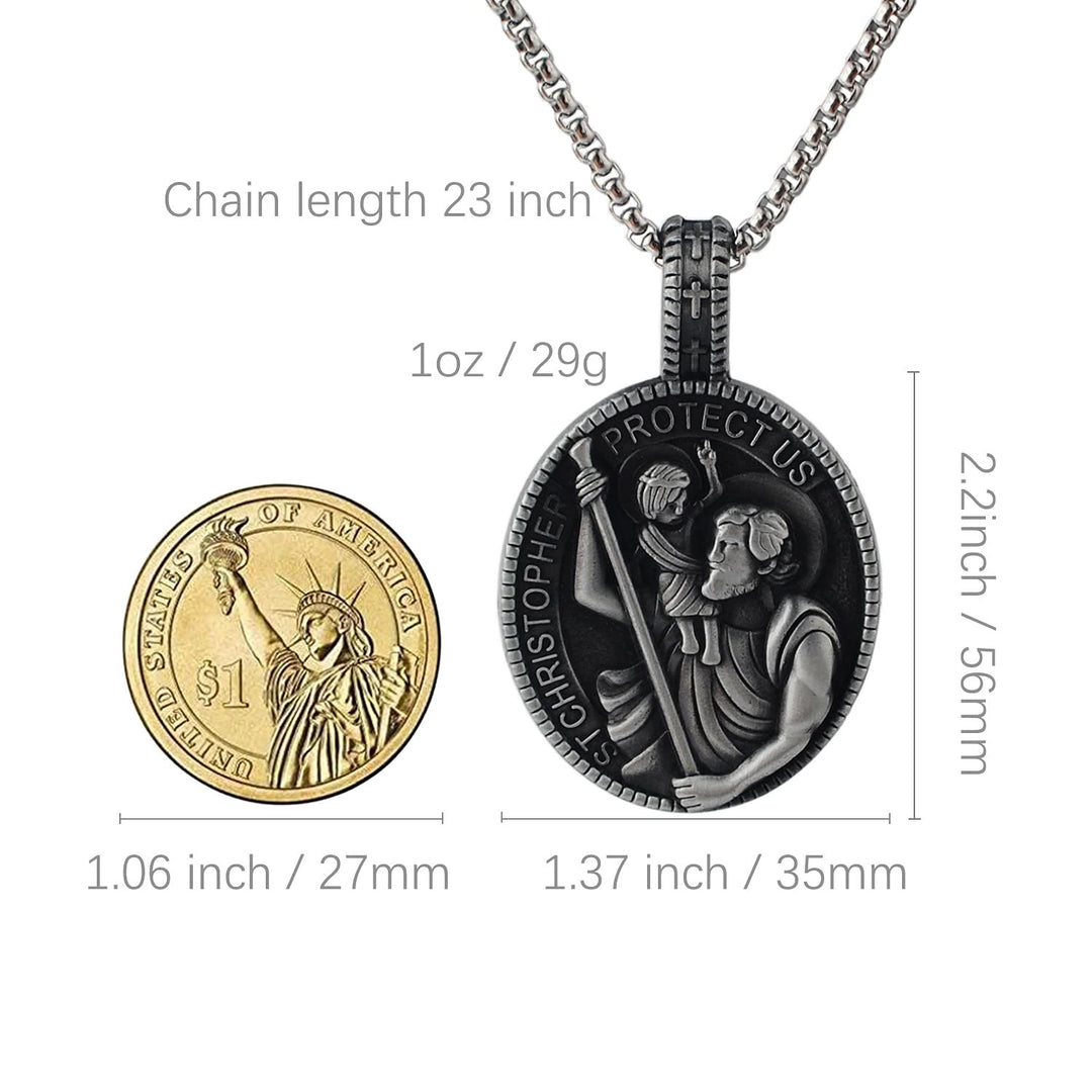 Christianartworkshop Classic Style Crafted St. Christopher Protect Us Pendant Necklace - image 2