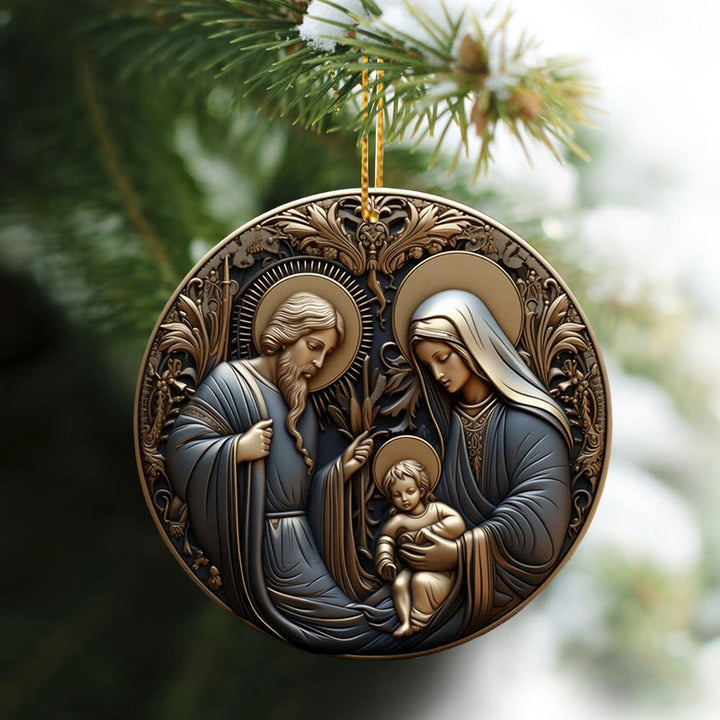 Christianartworkshop Retro Style Nativity Christmas Blessing Hanging Ornaments A - image 2