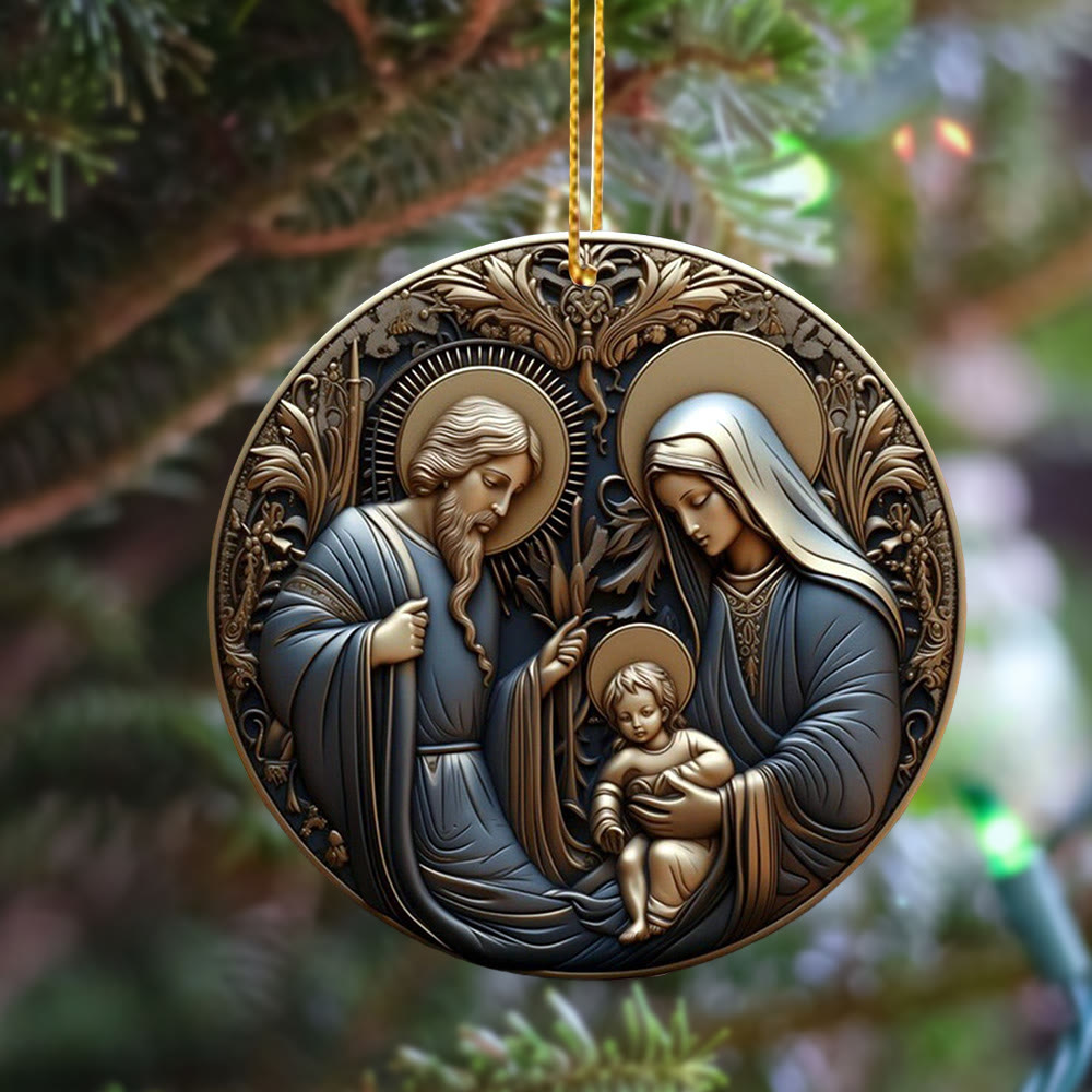 Christianartworkshop Retro Style Nativity Christmas Blessing Hanging Ornaments A - image 4