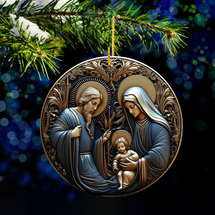 Christianartworkshop Retro Style Nativity Christmas Blessing Hanging Ornaments A - image 5