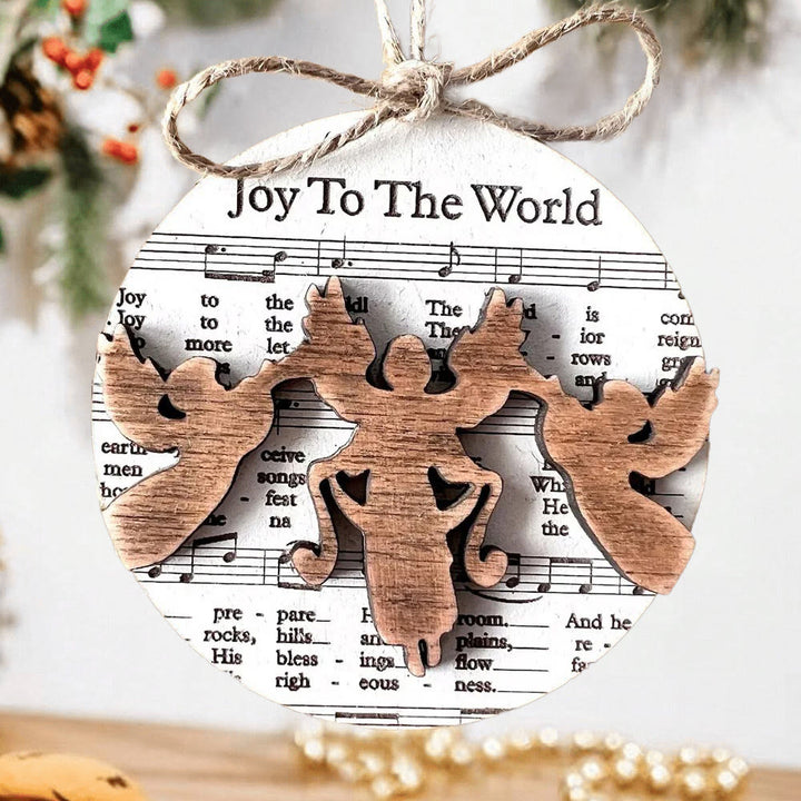 Christianartworkshop 5 Rustic Style Wooden Music Sheet Christmas Nativity Ornaments - Style E - image 9