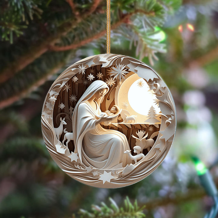 Christianartworkshop Sculptural Style Nativity Christmas Hanging Ornaments A - image 2