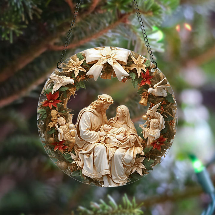 Christianartworkshop Sculptural Realism Style Holy Family Christmas Parasite Hanging Ornaments - image 3
