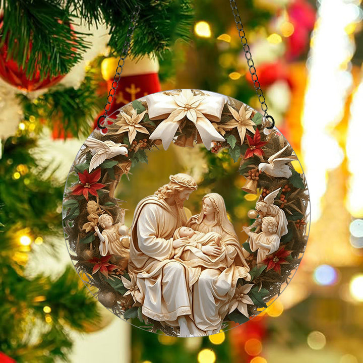 Christianartworkshop Sculptural Realism Style Holy Family Christmas Parasite Hanging Ornaments - image 4