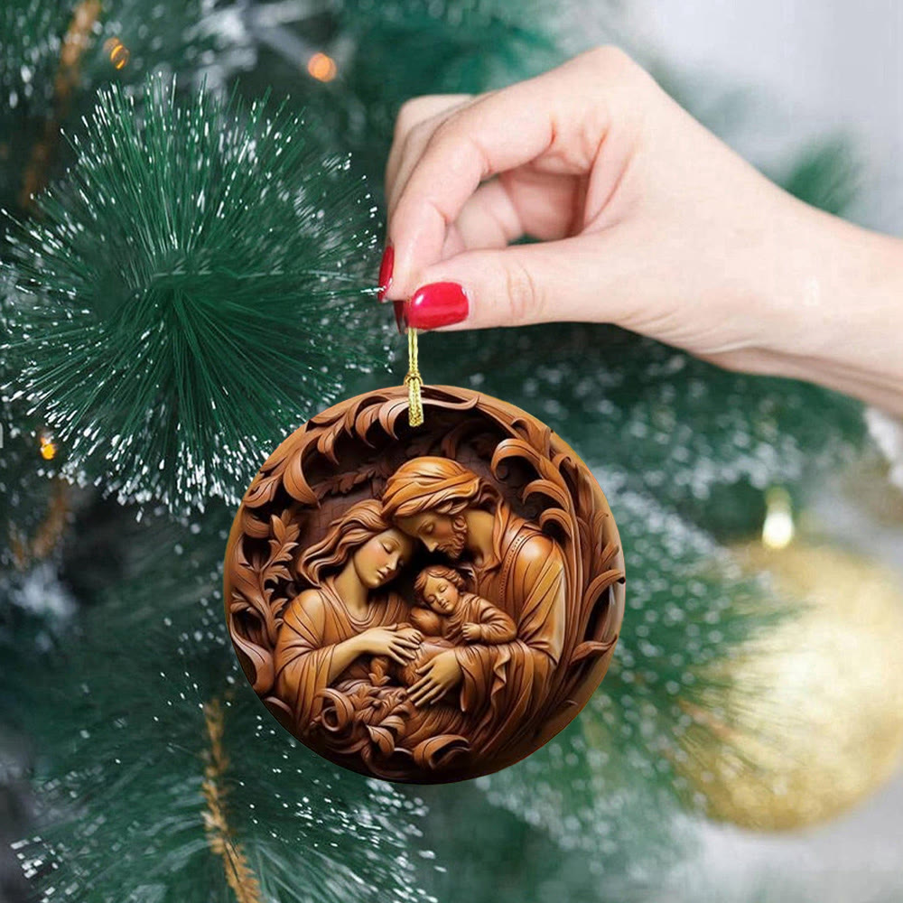 Christianartworkshop Retro Style Nativity Christmas Hanging Ornaments A - image 2