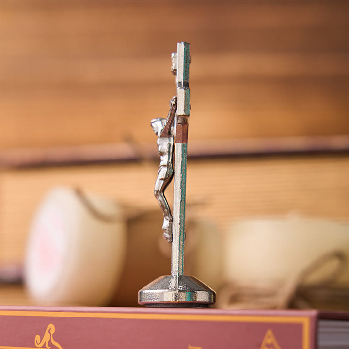 Christianartworkshop European Classical Traditional Wood Inlaid Alloy St. Benedict Cross Ornament - image 10