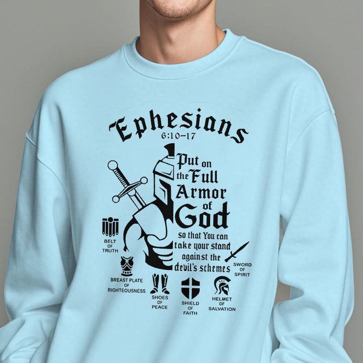Christianartworkshop Quotation Style Full Armor of God Fleece Lined Polyester Sweatshirt - image 28