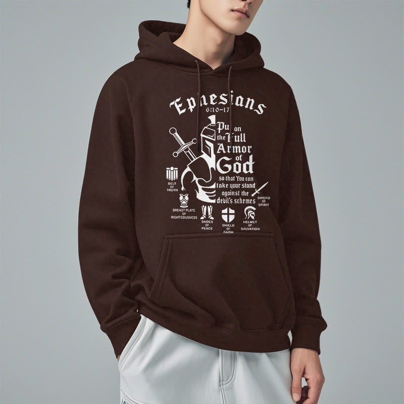 Christianartworkshop Quotation Style Full Armor of God Fleece Lined Polyester Hoodie - image 17