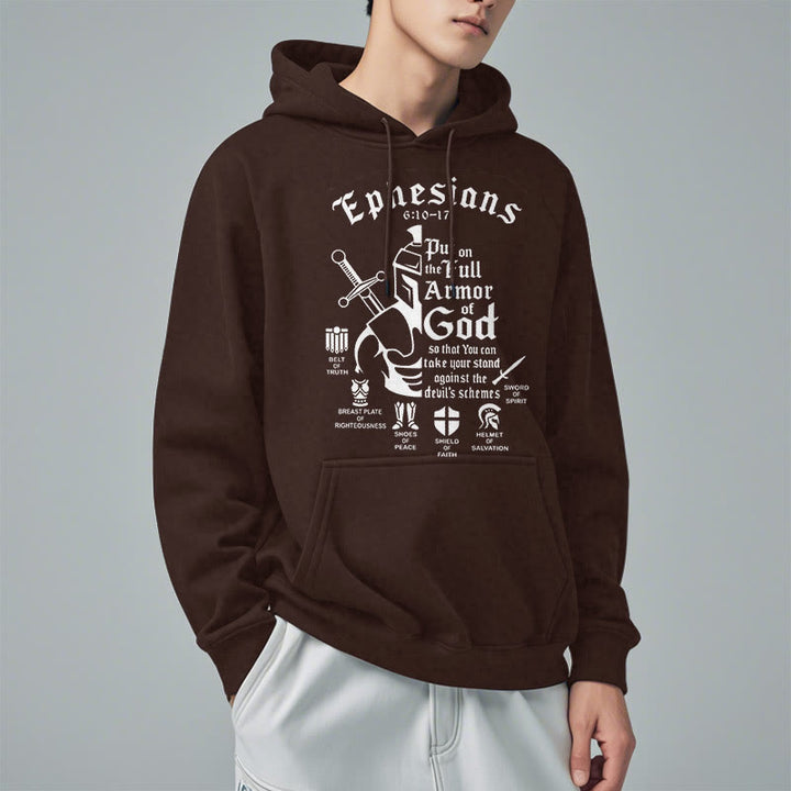 Christianartworkshop Quotation Style Full Armor of God Fleece Lined Polyester Hoodie - image 17
