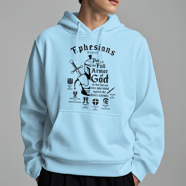 Christianartworkshop Quotation Style Full Armor of God Fleece Lined Polyester Hoodie - image 27