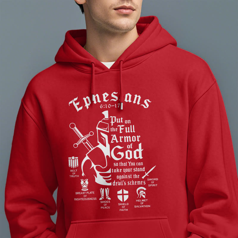 Christianartworkshop Quotation Style Full Armor of God Fleece Lined Polyester Hoodie - image 38