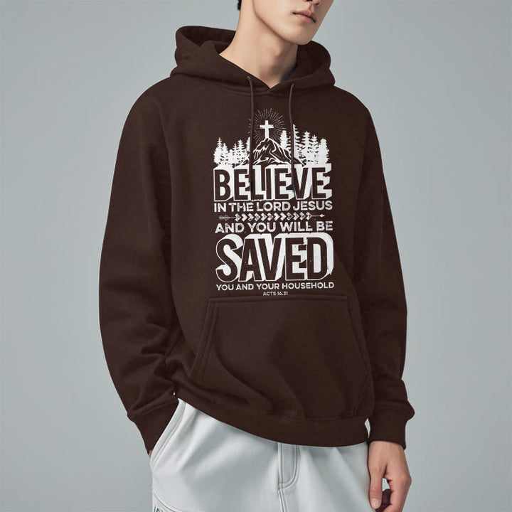 Christianartworkshop Modern Style Believe In The Jesus Lord Fleece Lined Polyester Hoodie - image 18