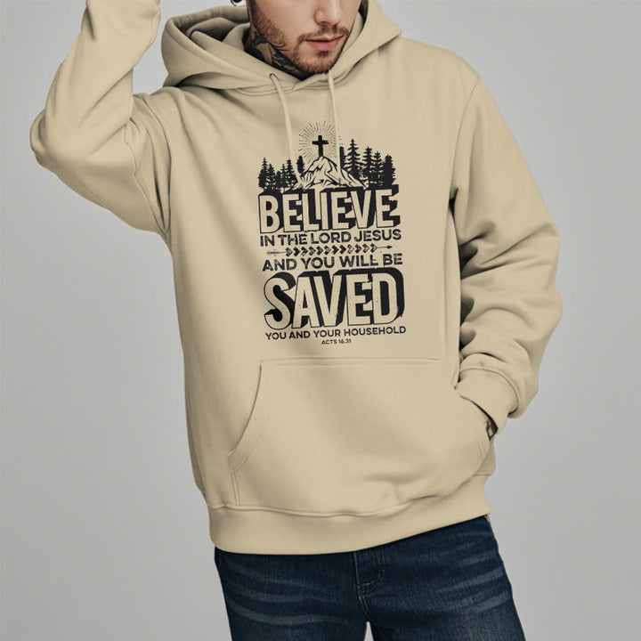 Christianartworkshop Modern Style Believe In The Jesus Lord Fleece Lined Polyester Hoodie - image 13