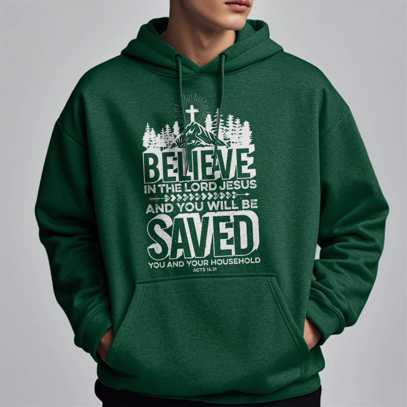 Christianartworkshop Modern Style Believe In The Jesus Lord Fleece Lined Polyester Hoodie - image 22