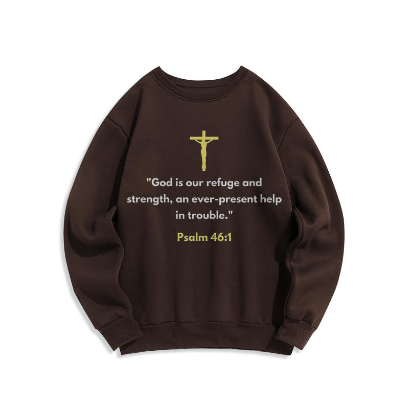 Christianartworkshop Classic Style God Is Our Refuge And Strength Fleece Lined Polyester Sweatshirt - Brown - 2XL - image 15