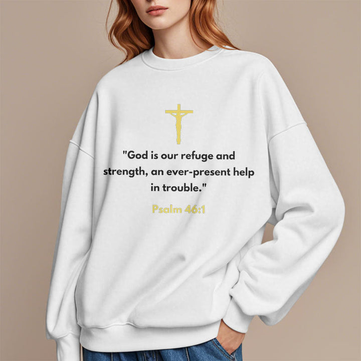 Christianartworkshop Classic Style God Is Our Refuge And Strength Fleece Lined Polyester Sweatshirt - image 7