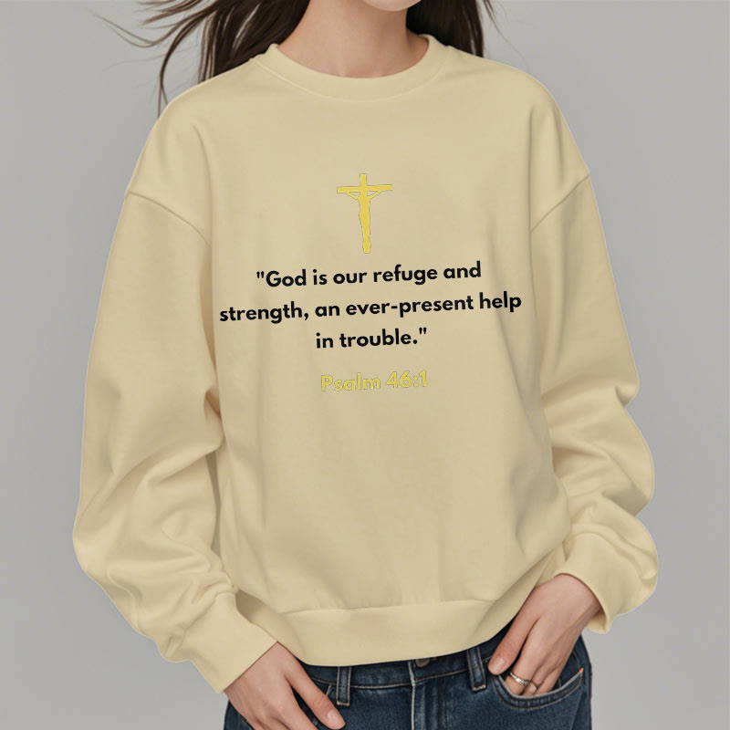 Christianartworkshop Classic Style God Is Our Refuge And Strength Fleece Lined Polyester Sweatshirt - image 13