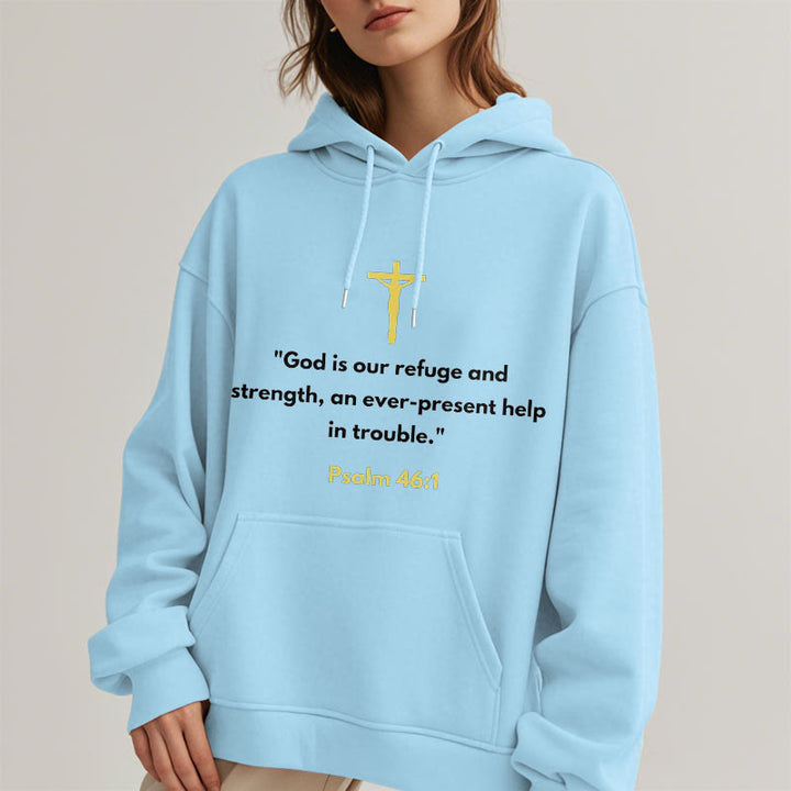 Christianartworkshop Classic Style God Is Our Refuge And Strength Fleece Lined Polyester Hoodie - image 28